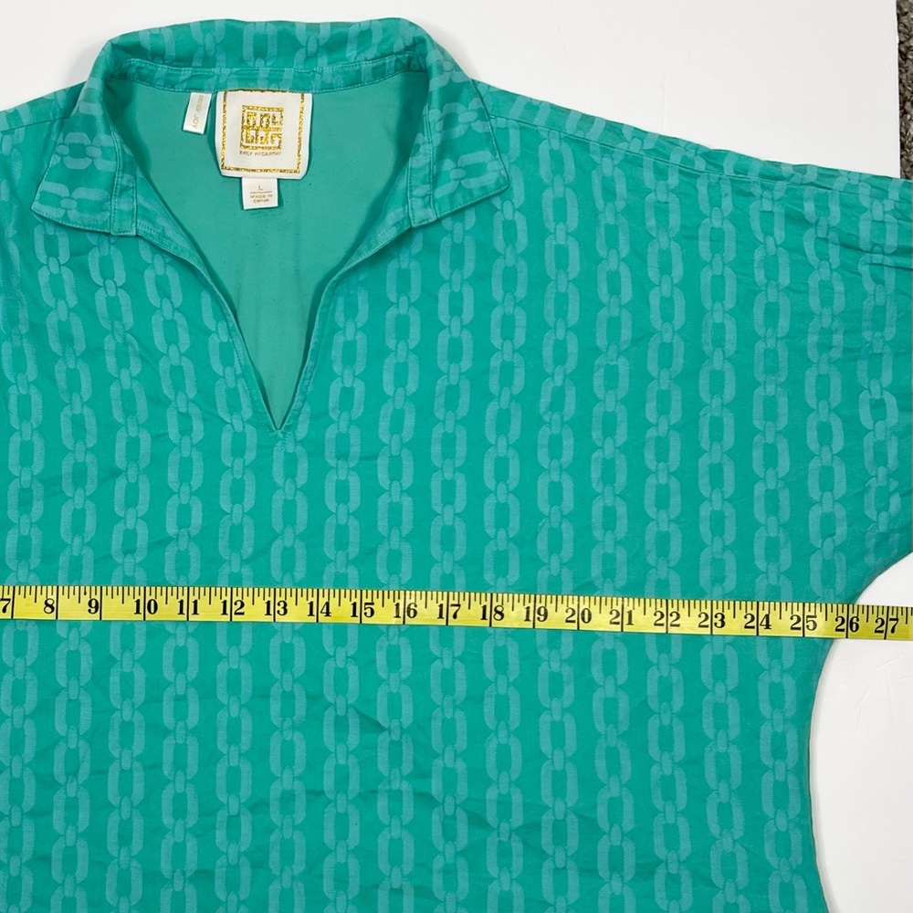 Emily McartyTeal poppy top Women's blouse Large - Picture 5 of 8
